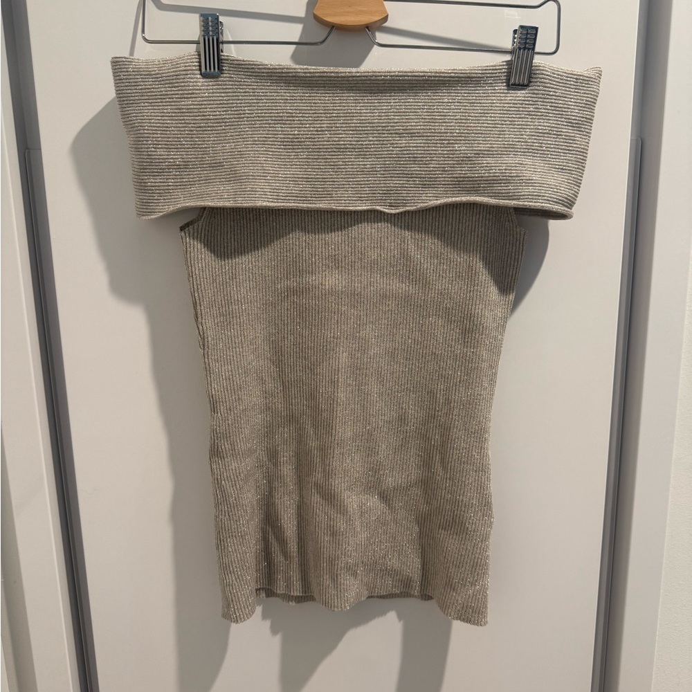 3.1 Phillip Lim Beige Off-Shoulder Sweater